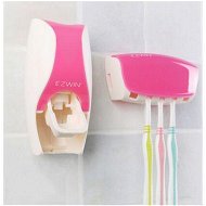 Detailed information about the product Bathroom Automatic Toothpaste Dispenser Squeezer Toothbrush Holder Set Pink