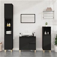 Detailed information about the product Bathroom Cabinet Black 30x30x190 Cm Engineered Wood