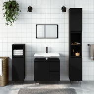 Detailed information about the product Bathroom Cabinet Black 30x30x190 cm Engineered Wood
