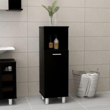 Bathroom Cabinet Black 30x30x95 Cm Chipboard