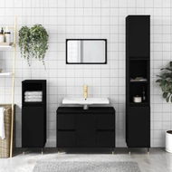 Detailed information about the product Bathroom Cabinet Black 80x33x60 cm Engineered Wood