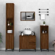 Detailed information about the product Bathroom Cabinet Brown Oak 65x33x60 Cm Engineered Wood