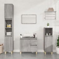 Detailed information about the product Bathroom Cabinet Grey Sonoma 65x33x60 cm Engineered Wood