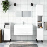 Detailed information about the product Bathroom Cabinet with Mirror White Engineered Wood