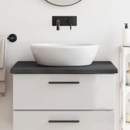 Detailed information about the product Bathroom Countertop Dark Grey 80x60x4 cm Treated Solid Wood