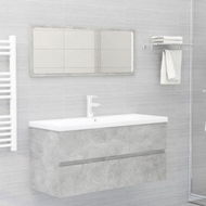 Detailed information about the product Bathroom Furniture Set Concrete Grey Chipboard