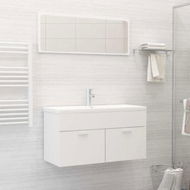 Detailed information about the product Bathroom Furniture Set White Chipboard