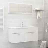 Detailed information about the product Bathroom Furniture Set White Chipboard