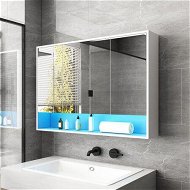 Detailed information about the product Bathroom Mirror Cabinet Medicine Shaver Shaving Wall Storage Cupboard Organiser Shelves Furniture with LED Lights Doors White