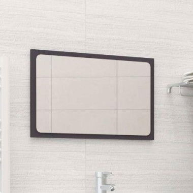 Bathroom Mirror Gray 60x1.5x37 Cm Chipboard