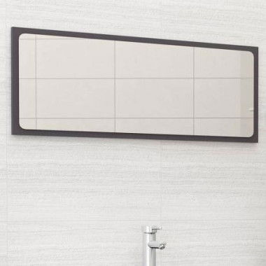 Bathroom Mirror High Gloss Gray 100x1.5x37 Cm Chipboard