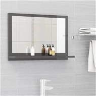 Detailed information about the product Bathroom Mirror High Gloss Grey 60x10.5x37 cm Engineered Wood