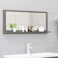 Detailed information about the product Bathroom Mirror High Gloss Grey 90x10.5x37 Cm Engineered Wood.