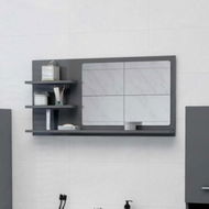 Detailed information about the product Bathroom Mirror High Gloss Grey 90x10.5x45 Cm Engineered Wood.