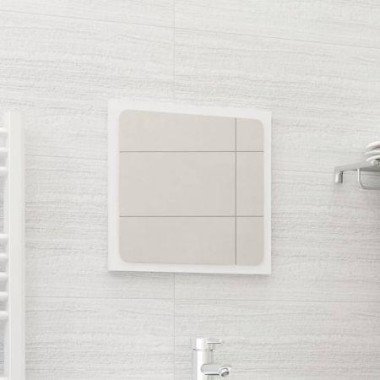 Bathroom Mirror White 40x1.5x37 Cm Chipboard.