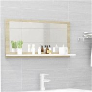 Detailed information about the product Bathroom Mirror - White And Sonoma Oak - 80x10.5x37 Cm - Engineered Wood.