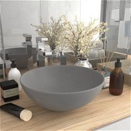 Detailed information about the product Bathroom Sink Ceramic Light Grey Round