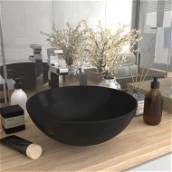 Detailed information about the product Bathroom Sink Ceramic Matt Black Round