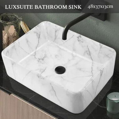 Bathroom Sink Vessel Basin Vanity Ceramic Above Counter Washing Hand Bowl Toilet Countertop Modern Rectangle