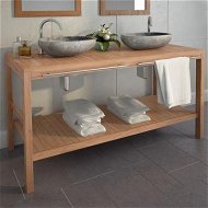 Detailed information about the product Bathroom Vanity Cabinet Solid Teak 132x45x75 Cm