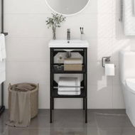 Detailed information about the product Bathroom Washbasin Frame Black 40x38x83 cm Iron