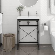 Detailed information about the product Bathroom Washbasin Frame Black 59x38x83 Cm Iron