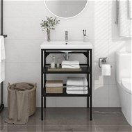 Detailed information about the product Bathroom Washbasin Frame Black 59x38x83 Cm Iron