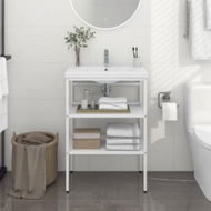 Detailed information about the product Bathroom Washbasin Frame White 59x38x83 Cm Iron