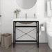 Bathroom Washbasin Frame with Built-in Basin Black Iron. Available at Crazy Sales for $209.95