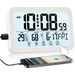 Battery Operated Digital Wall Clock Desk Clock with Backlight Temperature Humidity White. Available at Crazy Sales for $27.95