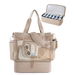 Beach Bag for Women,Mesh Tote Bags with Zipper, Sandproof Vacation Essentials with Cooler for Swim Cruise Pool(Camel). Available at Crazy Sales for $24.99