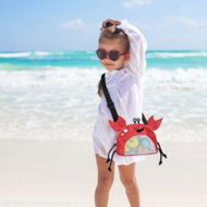 Detailed information about the product Beach Toys Mesh Beach Bag Shell Collecting Bag Crab Red 14X18X10CM