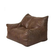 Detailed information about the product Bean Bag Chair Cover PU Indoor Dark Brown