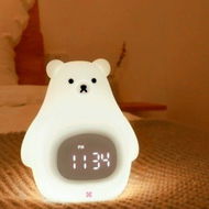 Detailed information about the product Bear Night Light Alarm Clock Soft Silicone Portable Nursery Lamp Children USB Rechargeable Nightlight For Kids Toddler Gifts Bedroom Room Decor