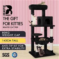 Detailed information about the product BEASTIE Cat Tree Scratching Post Scratcher Tower Condo House Furniture Wood 143 Black