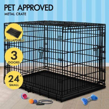 BEASTIE Dog Cage Pet Crate Kennel Cat Foldable Metal Playpen 24