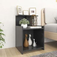 Detailed information about the product Bed Cabinets 2 pcs Grey 40x35x60 cm Engineered Wood