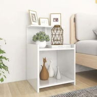 Detailed information about the product Bed Cabinets 2 pcs High Gloss White 40x35x60 cm Engineered Wood