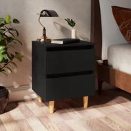 Detailed information about the product Bed Cabinets with Solid Pinewood Legs 2 pcs Black 40x35x50 cm