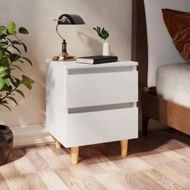 Detailed information about the product Bed Cabinets with Solid Pinewood Legs 2 pcs White 40x35x50 cm