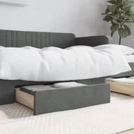 Detailed information about the product Bed Drawers 2 pcs Dark Grey Engineered Wood and Fabric