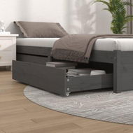 Detailed information about the product Bed Drawers 2 Pcs Grey Solid Wood Pine