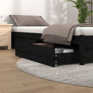 Detailed information about the product Bed Drawers 4 pcs Black Solid Wood Pine