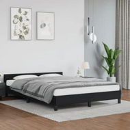 Detailed information about the product Bed Frame Black 106x203 cm King Single Size Faux Leather