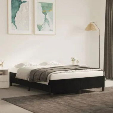 Bed Frame Black 106x203 cm King Single Size Velvet