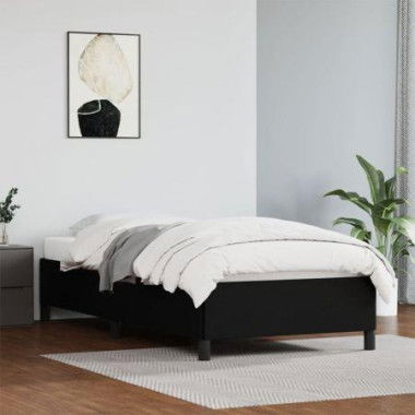 Bed Frame Black 107x203 Cm King Single Faux Leather