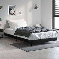 Detailed information about the product Bed Frame Black 92x187 Cm Single Bed Size Engineered Wood