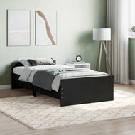 Detailed information about the product Bed Frame Black 92x187 cm Single Size Engineered Wood