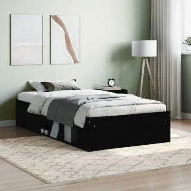 Bed Frame Black 92x187 cm Single Size