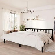 Detailed information about the product Bed Frame Black Solid Wood Pine 183x203 cm King Size